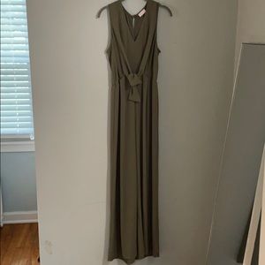 Green open back jumpsuit